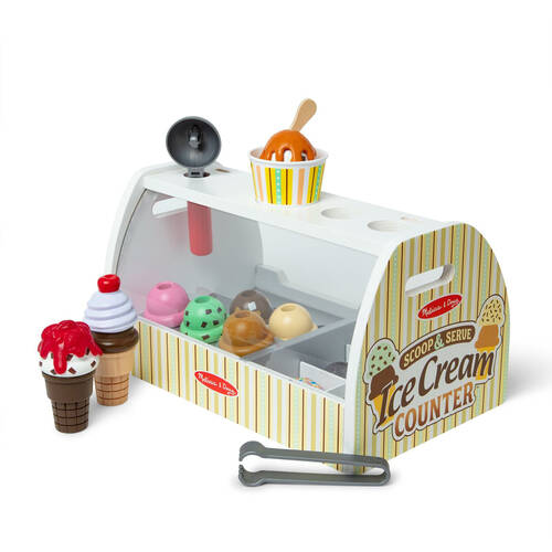 Melissa & Doug Scoop Serve Ice Cream Counter Pretend Play Kids Toy Set 3y+