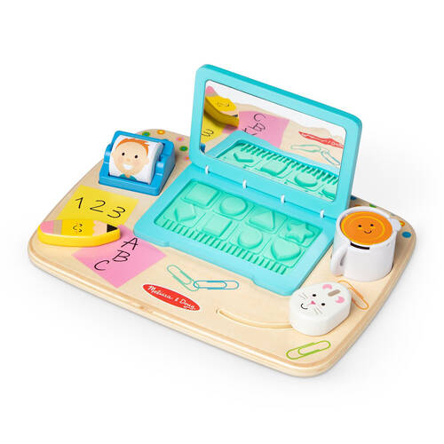 Melissa & Doug Wooden Work Play Desktop Kids Toy Activity Board 12m+