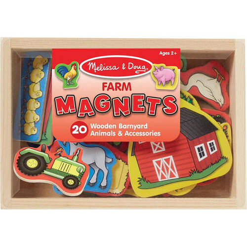 20pc Melissa & Doug Farm Animal Themed Magnets Wooden Kids Toy 6x5cm 2y+