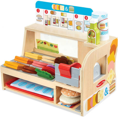Melissa & Doug Slice Stack Sandwich Counter Pretend Play Kids Toy Set 3y+