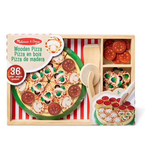 42pc Melissa & Doug Pizza Party Play Set Wooden Childrens Toy Multi-Colour 3y+