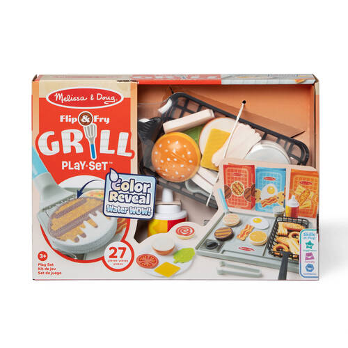 Melissa & Doug Water WOW! Grill Set Flip Fry Childrens Toy Colour Reveal 3y+