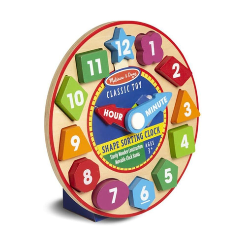 Melissa & Doug Wooden Shape Sorting Clock Kids/Childrens Toy 3y+