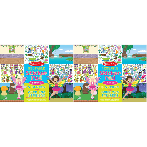 2PK Melissa & Doug Reusable Sticker Pad Fairies Kids/Childrens Toy 3+