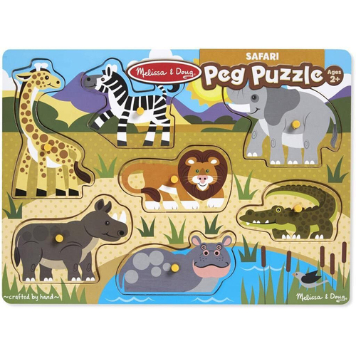 Melissa & Doug Safari Peg Puzzle Kids/Childrens Toy 2y+