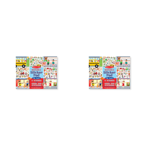 2PK Melissa & Doug Reusable Sticker Pad My Town Kids/Childrens Toy 3y+