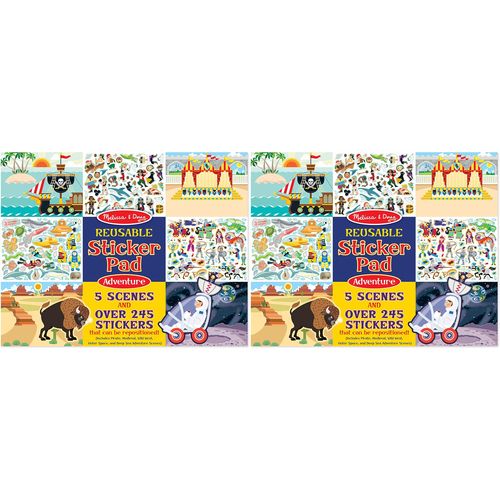 2PK Melissa & Doug Reusable Sticker Pad Adventure Kids/Childrens Toy 3+