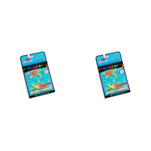 2PK Melissa & Doug On The Go Scratch Art Sealife Kids/Childrens Toy 5y+