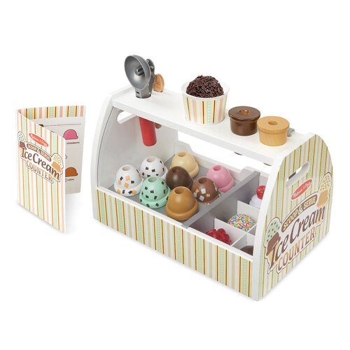 28pc Melissa & Doug Kids Toy Scoop & Serve Ice Cream Counter Set 3y+