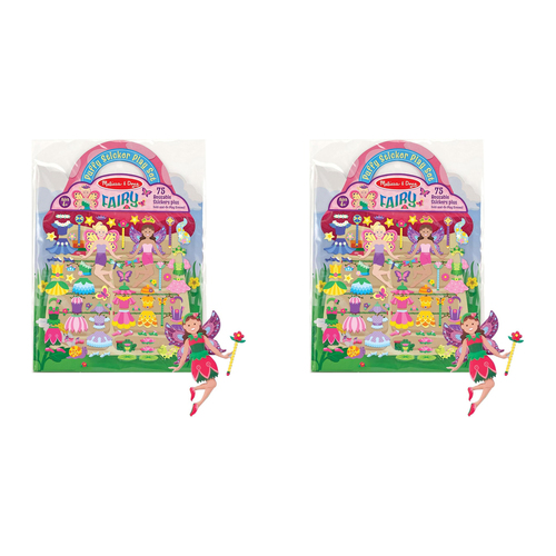 2PK Melissa & Doug Reusable Puffy Sticker Play Set Fairy Kids/Childrens Toy 4y+
