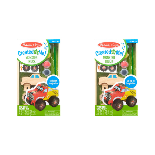 2PK Melissa & Doug Created by Me! Wooden Monster Truck Kids/Childrens Toy 4+