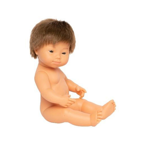 Miniland Anatomically Correct Baby 38cm Caucasian Boy w/ Down Syndrome 18m+