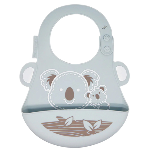 Marcus & Marcus Limited Edition Baby Bib Koala Soft Silicone 6m+ Grey