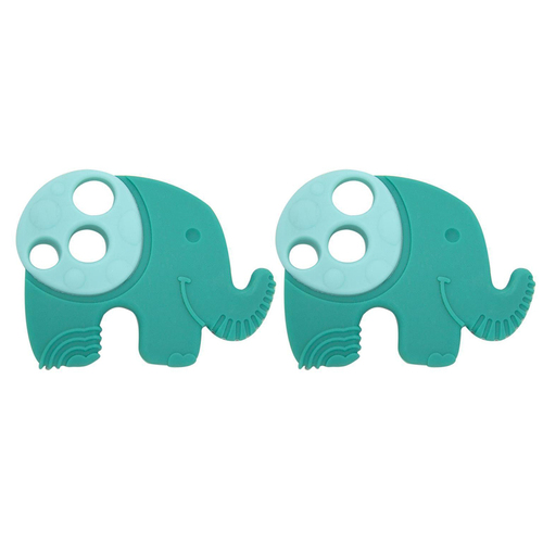 2PK Marcus & Marcus Ollie Elephant Sensory Teether Baby 6m+ Green