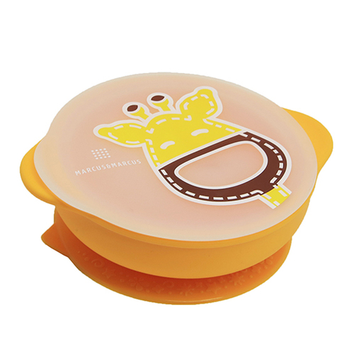 Marcus & Marcus 450ml Suction Bowl w/ Lid Baby/Toddler 12m+ Yellow Lola