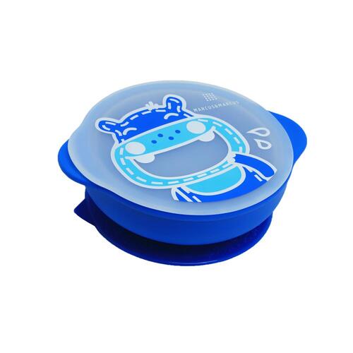 Marcus & Marcus Lucas Hippo Self Feeding Suction Bowl w/ Lid 12-18m Blue