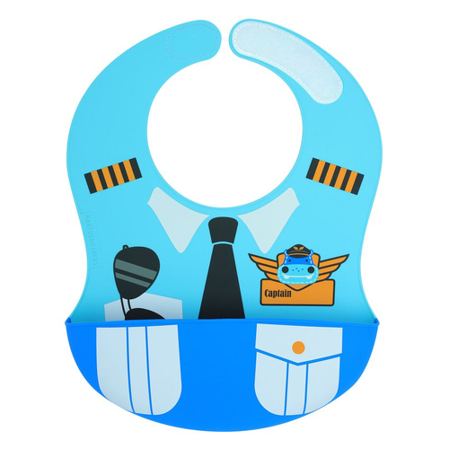 Marcus & Marcus Little Pilot Wide Bib Baby/Toddler 6m+ Lucas Blue