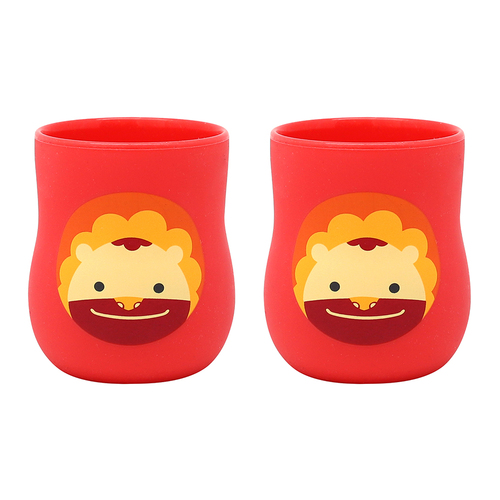2PK Marcus & Marcus Silicone Baby Training Cup (4oz) Marcus Lion Red 6M+