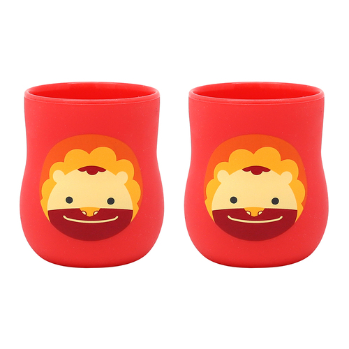2PK Marcus & Marcus Silicone Baby Training Cup (4oz) Marcus Lion Red 6M+