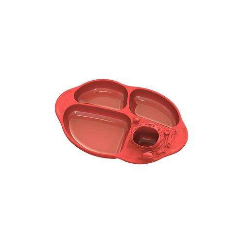 Marcus & Marcus Yummy Suction Divided Plate Colour: Red 6M+
