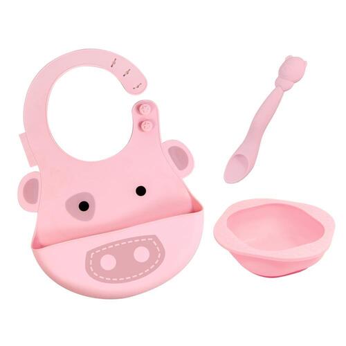 3pc Marcus & Marcus Toddler Gift Set Pokey Piglet Pink 6 m+