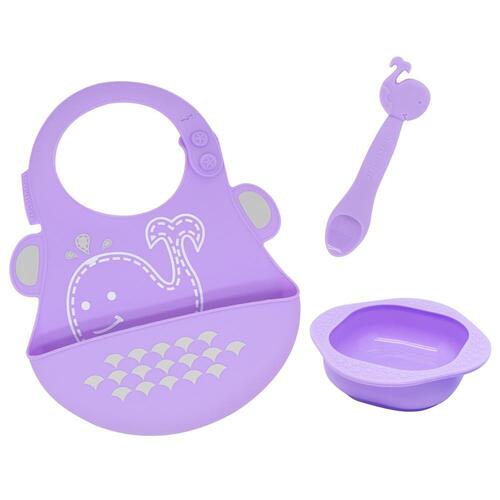 3pc Marcus & Marcus Toddler Gift Set Willo Whale Lilac 6 m+