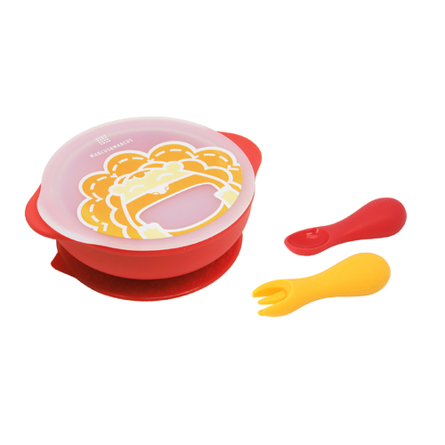 3pc Marcus & Marcus Toddler First Self Feeding Set Red Lion Cub 12m+