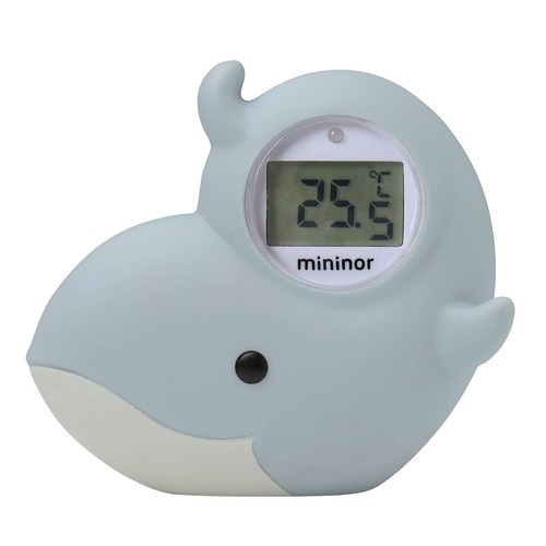 Mininor Baby Bath Toy Water Thermometer Grey - Whale