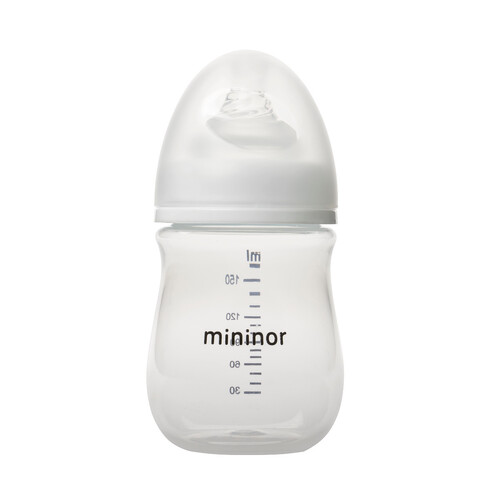 Mininor Baby 160ml Feeding Bottle w/ Silicone Teat - Clear