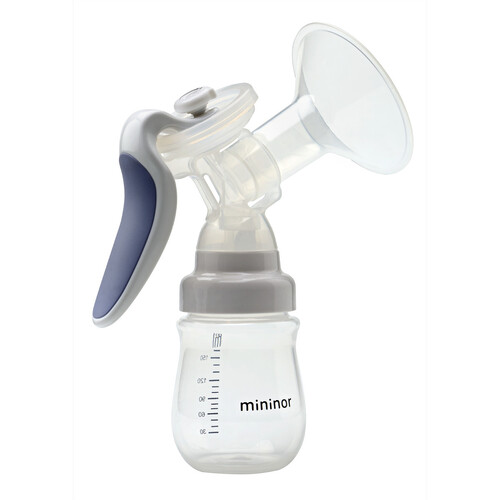 Mininor Manual Breast Pump w/ 160ml Bottle - Clear