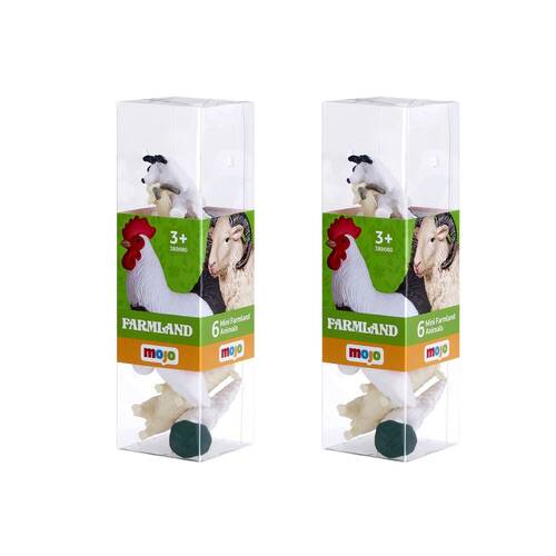 2x 6pc Mojo Farm Figure Kids Playset Toy 3y+ Assorted
