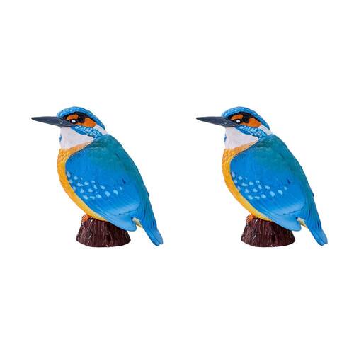 2PK Mojo Kingfisher 2025 Figurine Bird Sculpture - Blue/Orange