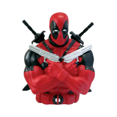 Marvel Comics Deadpool Bust PVC Coin/Piggy Bank 9.5in Action Figure Red