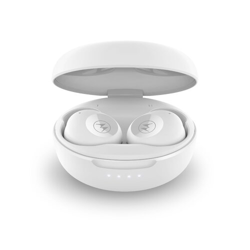 Moto Buds 250 True Wireless Weatherproof Earbuds w/ Charging Case - White