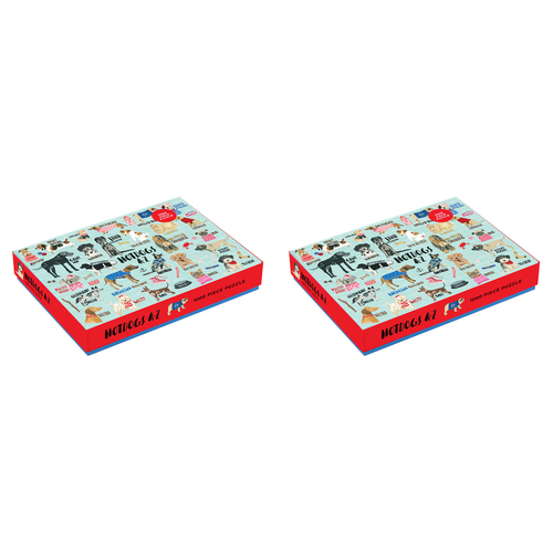 2x 1000pc Mudpuppy Family Jigsaw Puzzle 69x51cm Hot Dogs Game 6y+