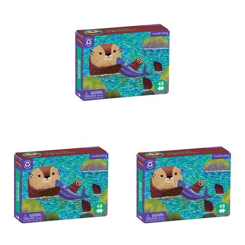 3x 48pc Mudpuppy Kids Mini Jigsaw Puzzle 20x14.5cm Ocean Sea Otter 4+