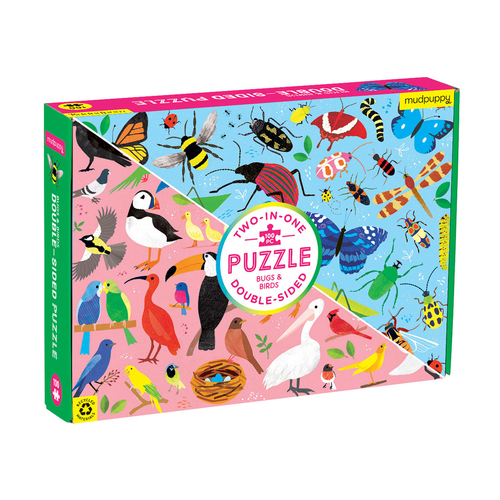 100pc Mudpuppy Double-Sided Puzzle Bugs & Birds 55x42cm 6+