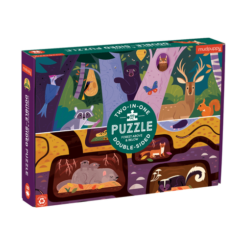 100pc Mudpuppy Double-Sided Jigsaw Puzzle Forest 32x23cm 6+