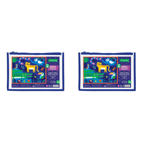 2x 12pc Mudpuppy Jigsaw Puzzle 36x28cm Rainforest Game 2y+