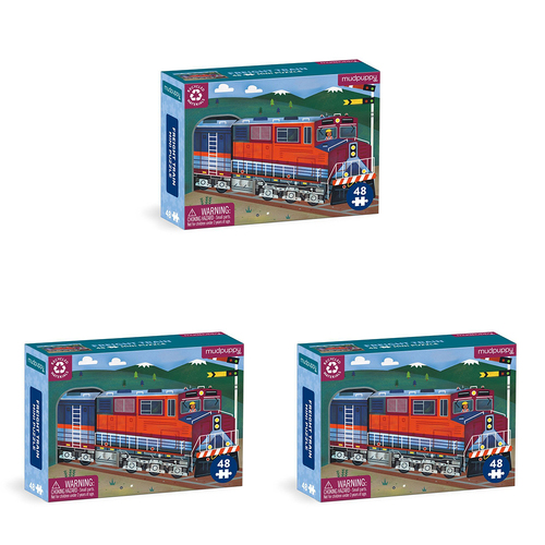 3x 48pc Mudpuppy Kids Mini Jigsaw Puzzle 20x14cm Freight Train 4+