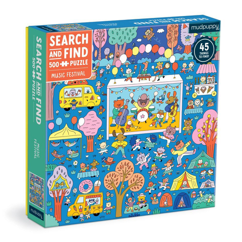 500pc Mudpuppy Search & Find Kids Jigsaw Puzzle 51x51cm Music Festival 8+