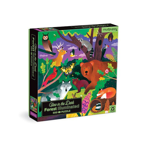 500pc Mudpuppy Kids Glow In Dark Jigsaw Puzzle 51x51cm Forest 8+