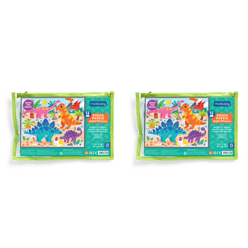 2x 12pc Mudpuppy Jigsaw Puzzle 36x28cm Mighty Dinosaurs Game 2y+