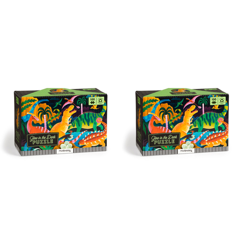 2x 100pc Mudpuppy Glow Jigsaw Puzzle Dinosaur Park 5+