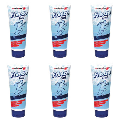 6PK Masterplast Freeze Gel Tube to Cools Soothes Massages Relief Muscles 170ml