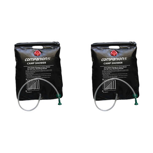 2PK Companion 20L Pioneer Solar Camp Shower Bag 60x46.5cm - Black