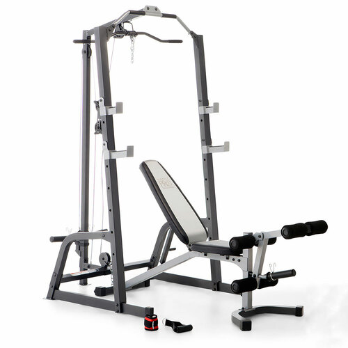 Marcy MPM5108 Fitness Cage Rack & Bench Combo Training Home Gym/Workout