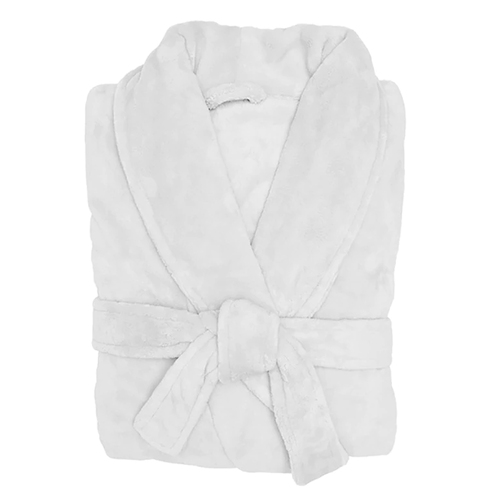Bambury Unisex M/L Microplush Robe White