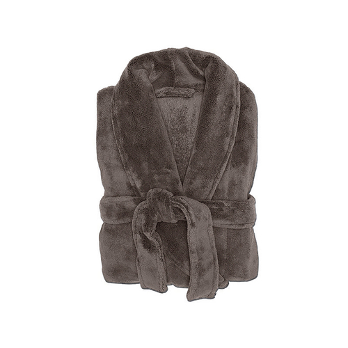 Bambury Size S/M Soft Microplush Bedroom/Bathroom Robe Bitter Chocolate
