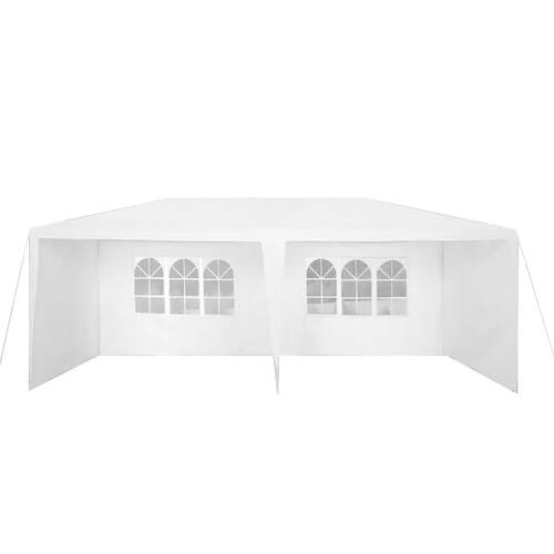 Hacienda 6x3m Marquee Party Tent w/ 6 Walls - White